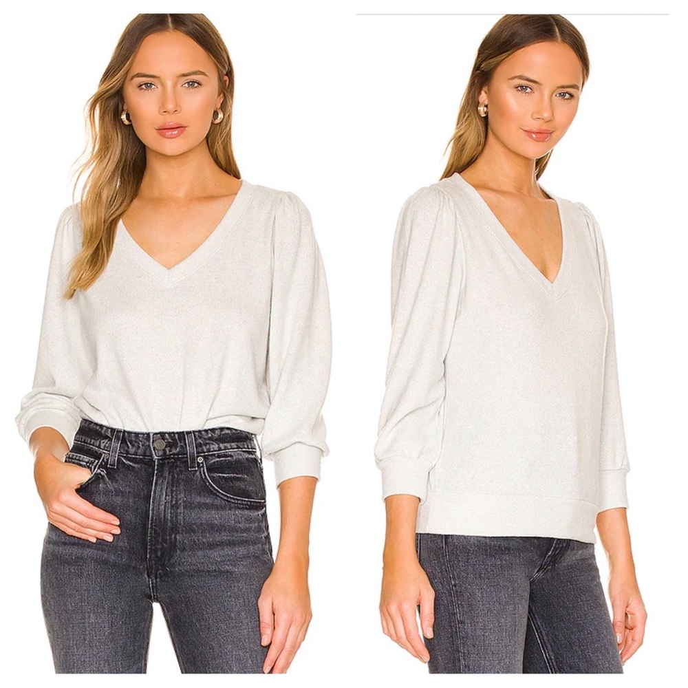 Revolve Michael Stars Gabriella Brushed Knit Metallic Sweater